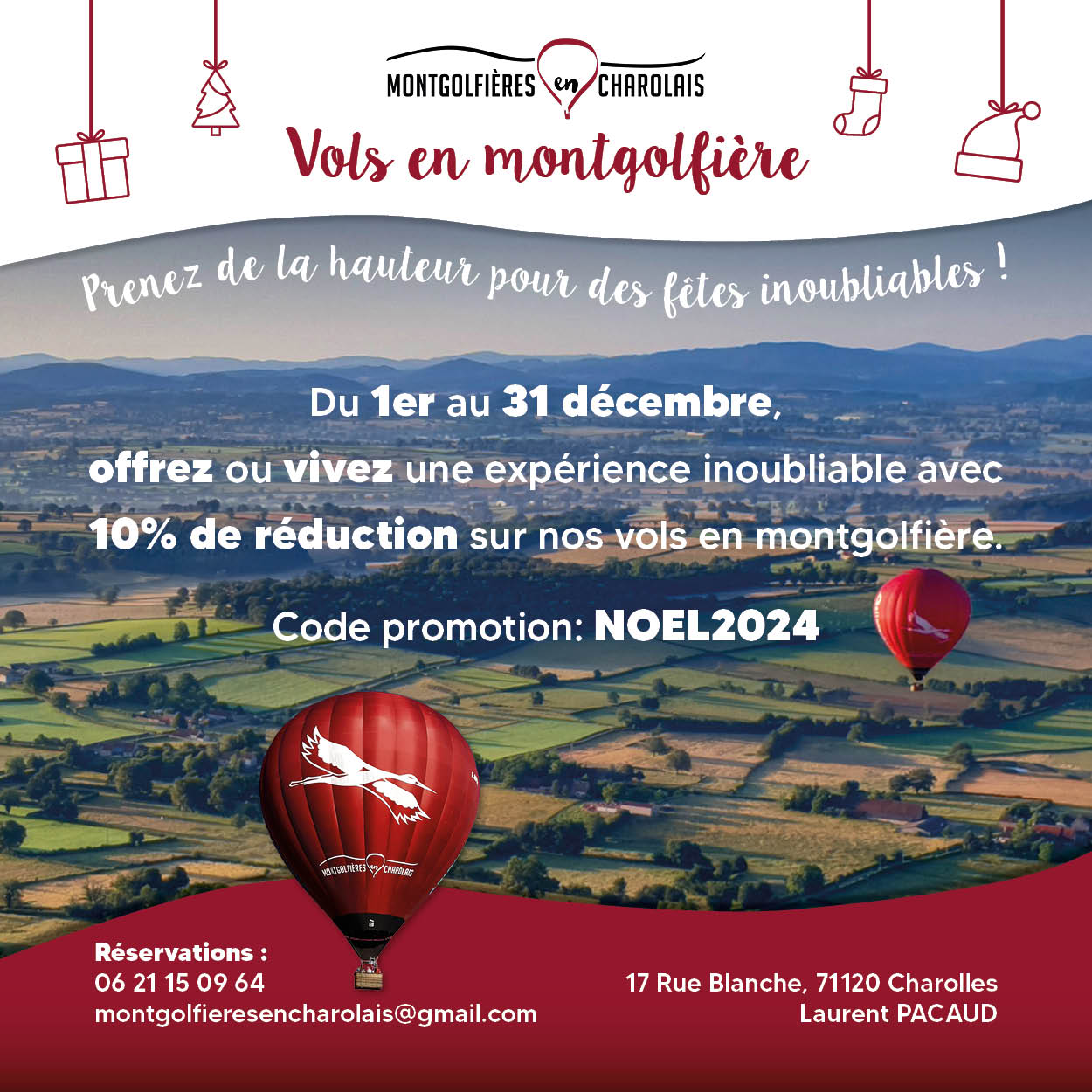 idée cadeau noel charolles montgolfiere