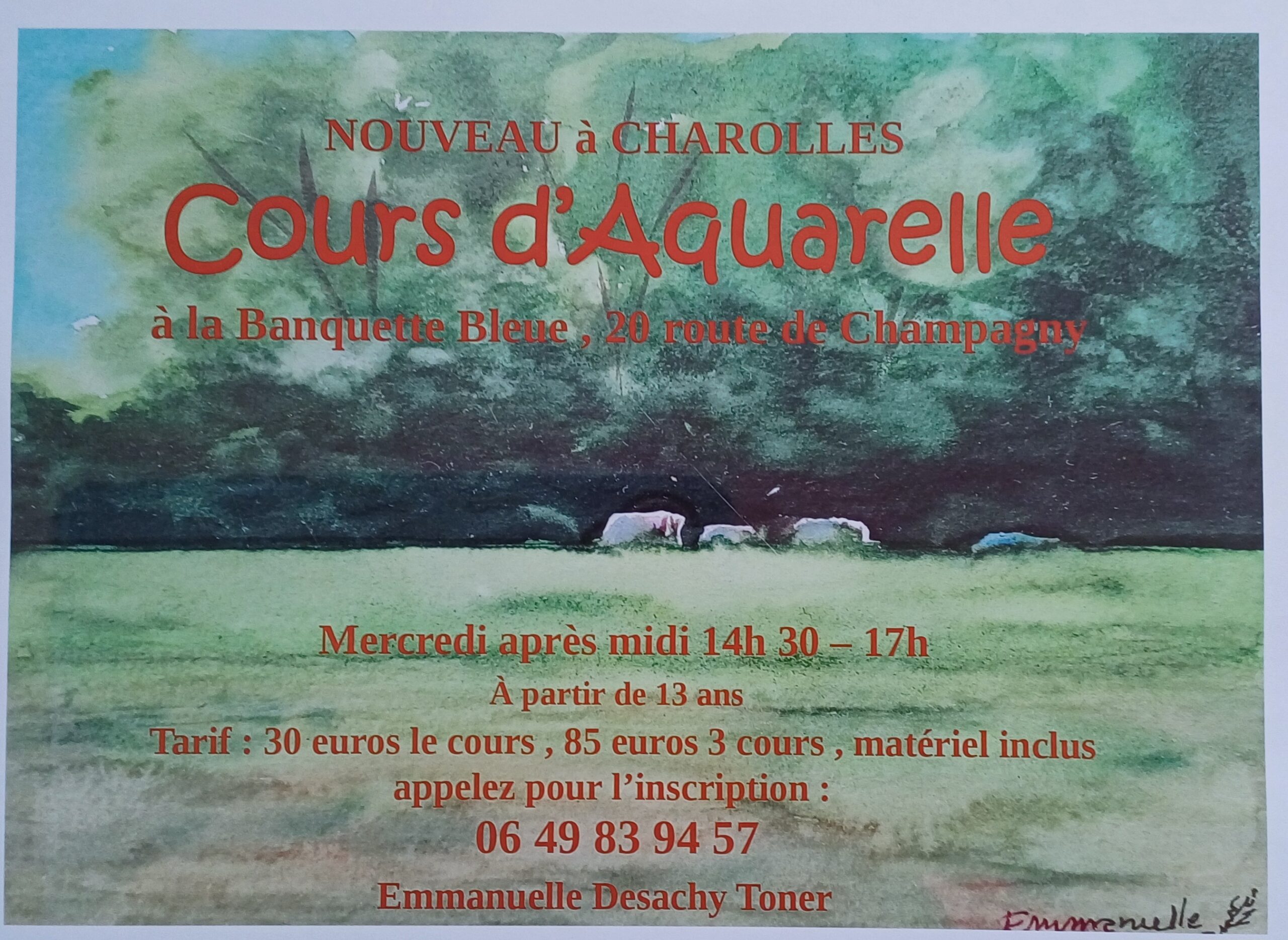 cours d'aquarelle à Charolles